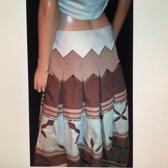 Victoria's Secret Brown Lined Long Cotton Skirt 8 - Picture 2 of 3